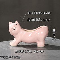 고양이 세라믹 다육이 원숭이 꼬리 선인장 화분 크리에이티브 만화 동물 꽃병 데스크탑 장식 매력적인, [03] I