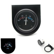 자동차 차량용 게이지 2"52mm 범용 자동차 블랙 아날로그 전류계 앰프 미터 게이지 60A 화이트 LED, 한개옵션0