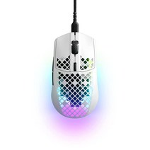 SteelSeries 에어록스3 초경량 게이밍 마우스 8 500 CPI 트루무브 코어 광학 센서 59g 방수 디자인 범용성 USB-C 연결 스노우, Gaming Mouse, Snow, Onyx스틸시리즈, Snow