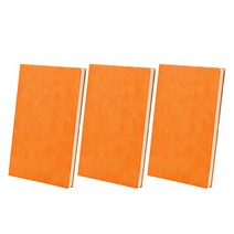 노암(NOAM) 심플 가죽 노트 3개입 SET, B5, 오렌지