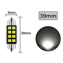 야외작업용조명 세차 틴팅샵 고성능 1x2835 8SMD 돔 꽃 빛 Canbus Led 31mm-41mm 화이트 자동 읽기 조명 번, [02] White 39mm
