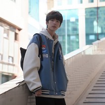 커플코트 타입 야구복 남성 여성 트렌드 봄가을 계절 멋진 와이드 루즈핏 4998781758, S, 블루 402 더블레이어 퀄리티