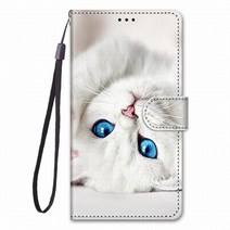캣폴 베란다펫도어 원목캣타워 캣타워DIY 카드 포켓 키즈 가죽 케이스 삼성 호환 A01 A21 A51 A71 A70S 책 스타일 전화 가방 발자국 고양이 호랑이 늑대 소년 소녀 코, [05] For A70S, [18] White Kitten
