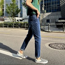 [S~5XL] 사계절 좋은 남자 워싱 스판 브러시 데님 기본 슬림 일자 청바지 블랙진