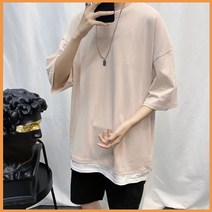 5부 티셔츠 남성 반팔 티 레이어드 라운드 넥 무지 추천 봄 옷 의류 상의 의상 대학 생 외출 패션 패셔니스타 코디 미팅 소개팅 데이트 룩북 잡화 INSUM95