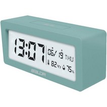 초HD LCD 화면이 있는 BALDR 컴팩트 디지털 알람 시계 침실용 시계 여행용 알람, Turquoise