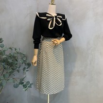 씨샵인더룸 / 루트 땡땡이 밴딩 슬릿스커트 2color