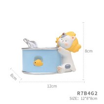 Roogo-신상 동물 화분 크리에이티브 캔 수지 조각 책상 펜 홀더 다육이 화분 귀여운 가정 및 정원 장식, R7B4G2