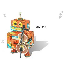 로보타임 ROBOTIME 오르골 나무블럭 첼로 로봇 AMD53, 1박스
