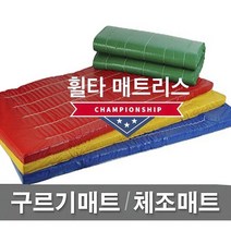 빅세일 [휠타매트리스] 90x180x6cm 구르기매트 체조매트 학교체육 유아체육 체육관매트 낙법 착지매트, 빨강(Red), 깔끔형