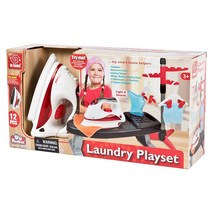 유아 다리미 옷걸이 건조대 빨래집게 스팀나오는 소리 불빛 다림질 역할놀이 장난감 어린이집 유치원 키즈카페 키즈펜션 Redbox In Home Laundry Play Set, 혼합 색상