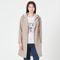 지센 여성용 비건레더 후드탈착 롱 코트 LCCAM224