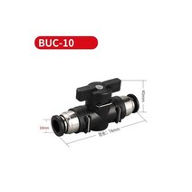 공압 푸시 인 퀵 조인트 커넥터 피팅 4mm 6mm 8mm 10mm 12mm 핸드 밸브 회전 스위치 수동 볼 전류 제한, BUC 10MM