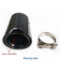 액티브사운드 배기 머플러 튜닝 1pc 광택매트 범용 탄소 섬유 자동차 배기 팁 테일 파이프 머플러 소음기 bmw m 용 자동 튜닝 1 2 3 4 5 6 7 8 시리즈, in70-out93 블랙