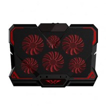 노트북거치대 트웰브사우스 누워서노트북 게임용 쿨러 여섯 팬 led 스크린 두 개의 usb 포트 2600rpm 냉각 패드 스탠드 냉각 패드 스탠드, 빨간색 속도 제어