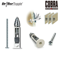 코브라 드릴러 토글 석고 보드 앙카 석고보드용 토글러 TV 스크린 계단 난간 설치 고정, 3.360TE(나일론53mm 35개입)