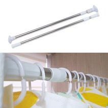 벽 고정 욕실 샤워 부스 압축 커튼봉 목욕 커텐봉 화장실 욕조 일자형, 원형 140~260cm