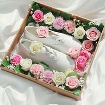 전역 꽃신 박스 선물 상자 [여자친구 플라워박스 곰신선물], 상세설명 참조, 옵션1+여분장미꽃3송이