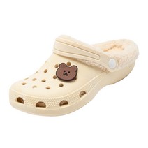 여성용 퍼 안감 털 슬리퍼 어글리 샌들