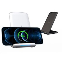 갤럭시 아이폰 고속 무선 충전기 거치대 스탠드 패드 탁상용 가정용 사무용 15w, 화이트+케이블