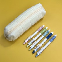 구름 필통 볼펜 세트 학용품 문구선물 0.5mm 잉크, 화이트 필통 + 볼펜 5개