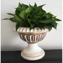 유럽 스타일 화분 플라스틱 엔틱 복고풍 야외 테라스 마당 정원 화분 세트, 2904 샴페인 지름 36CM 짧은_.