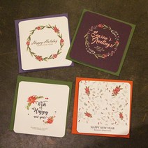 아이씨엘디자인 드로잉 새해 카드 Botanic Garden 4종 세트 + 봉투 랜덤발송 4p, 혼합색상, 4세트