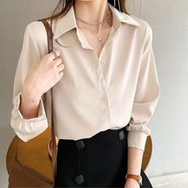 선생님 은행원 깔끔한 쉬폰 블라우스 데일리 오피스룩 봄 세련된