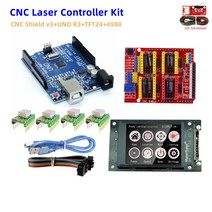 측정 각인 컷팅 Cnc shield V3 UNO R3 확장 컨트롤러 GRBL 1.1 A4988 cnc 스테퍼 드라이버 diy 부품 아두, v3-uno-tft24-4988