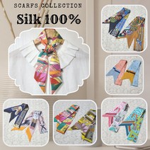Jujuu 실크100% 80cm*5cm 트윌리스카프 명품스카프 쁘띠스카프 머리끈 미니스카프 폴리아님 part2