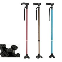 노인지팡이 DH-105 의료지팡이 사발 네발 지팡이 높이조절 일자 어르신 고령자 효도 지팡이, 블루