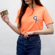 여자친9 [당일발송] 영문 볼륨자수 (S~2XL) 소프트 반팔티셔츠 22칼라-국내제작