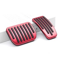 CAUZAMARE 풋 페달 패드 2개 미끄럼 방지 쉬운 설치 알루미늄 산화 자동차 가속기 브레이크 및 커버 모델 3 Y 퍼포먼스 액세서리와 호환 크롬 USA 미국, Red