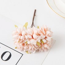 웨딩카 꾸미기 리본 프로포즈 자동차 장식 용품 6 개묶음 인공 꽃 실크 카네이션 미니 꽃다발 웨딩 화환 크리스마스 홈 스크랩북 신부 액세서리, 라이트 핑크