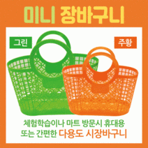 마트바구니/미니시장바구니/장바구니[미니장바구니]미니장바구니/유아용장바구니/목욕바구니/장바구니, 미니장바구니(그린)