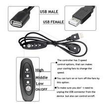 5V USB 라우터 팬 80mm 92mm 120mm 140mm DIY TV 박스 공슬리브 쿨러 및 보호 네트 데스크탑 냉각, Speed Controller, 08 Speed Controller