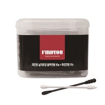 파인듀 낱개포장 블랙면봉 90p + 화장면봉 90p, 2세트