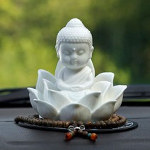 불교 연꽃 부처 불상 관세음보살 장식품 소품 납골당 꾸미기, 화이트, 화이트
