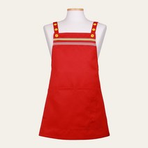 두줄엑스자 앞치마 서빙 주방 바리스타 예쁜 카페 단추 식당 어린이집 검정색 3컬러, 빨강