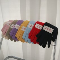 005 여성 베이직 레터링 라벨 겨울 핑거홀 스마트터치 장갑 8color