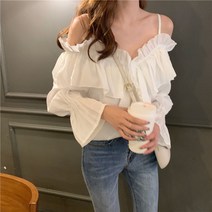 러버블 프릴 레이스 오프숄더 블라우스 t03