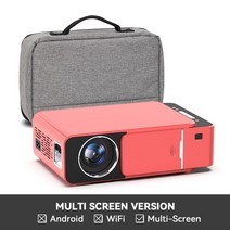미니 프로젝터 휴대용 홈시어터 alston t6 mini led 지원 4k 3d 영화, 중국_멀티 스크린-레드 EU 플러그