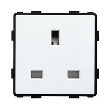 BSEED Mvava EU UK 표준 패널 소켓 버튼 스위치 크리스탈 유리 프레임 화이트 블랙 DIY 홈 개선, UK Socket Part