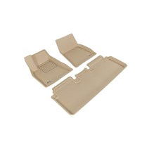 3D MAXpider L1TL00001502 완세트 맞춤형 전천후 바닥 매트 일부 테슬라 모델 S 모델용 - Kagu 고무(황갈색)., Complete Set, Tan, Tan