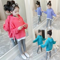 베비포 여아용 후드 긴팔티 레깅스 상하복 세트 TM3