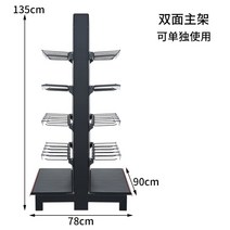 철제 타공판 구멍 후크 선반 전시장 랙, 회색양면90X78X135-프레임
