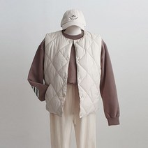 고퀄리티 다이아 퀼팅 패딩 조끼 베스트