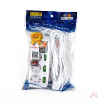 VEDANA_ 국내산 KS 고용량 3구 멀티 탭 콘센트 3m 선 16A 250V 난열 내연 성 수지 4859219p, 기본, 기본