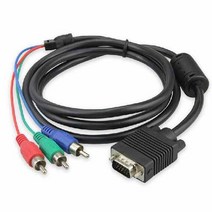 VGA To 3 RCA Male 컴포넌트 AV 비디오 컨버터 어댑터 케이블 PC TV HDTV, 한개옵션0