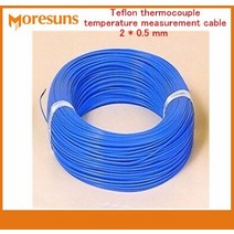 20 메터/몫 K 유형 파란색 THERMO-COUPLE 와이어 열전대 열전대 온도 측정 케이블 2*0.5mm, 한개옵션0